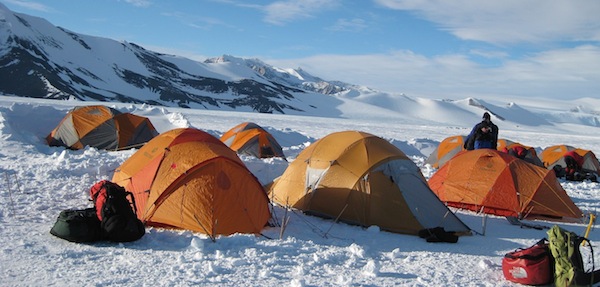 Climbing camp on Vinson.