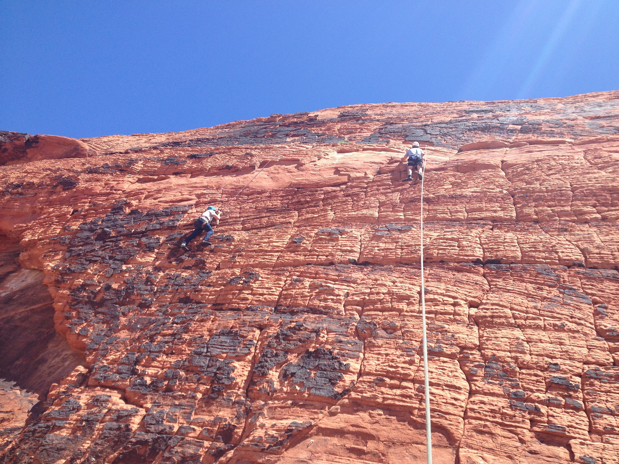 American Alpine Institute helps production company with mountain safety while filming in Red Rock, NV.