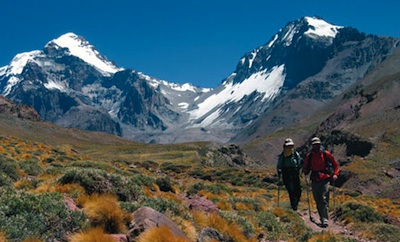 Climbers make their return trip after a successful summit bid on Aconcagua.