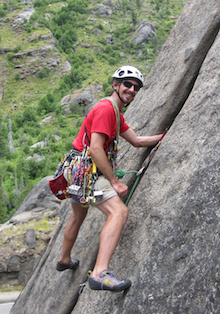 A climber enjoys the superb granite in Leavenworth.