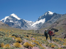 Descending from basecamp on Aconcagua.