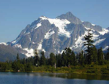 A view of Mt. Shuksan from Picture Lake.