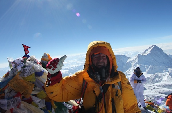 Dean Staples on the summit of Everest in 2013